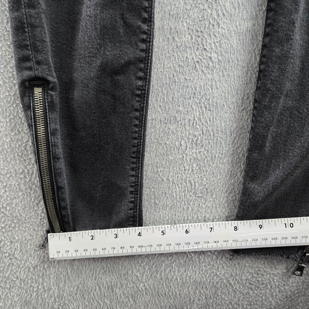 MOTHER Women Jeans 27 Denim Quickie Looker Ankle Fray Devil In The Making Goth - Picture 10 of 12